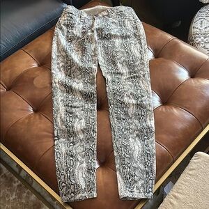 Hudson Jeans Snake Print Skinny Jeans - Black and Cream